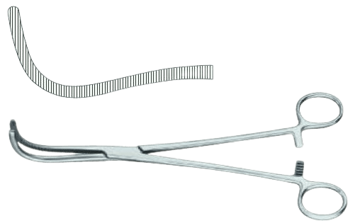 3атискач-щипцi для ниркової нiжки, серповидно-зiгнутий, Гiйона, 2З0 мм Surgimax 06-442-23